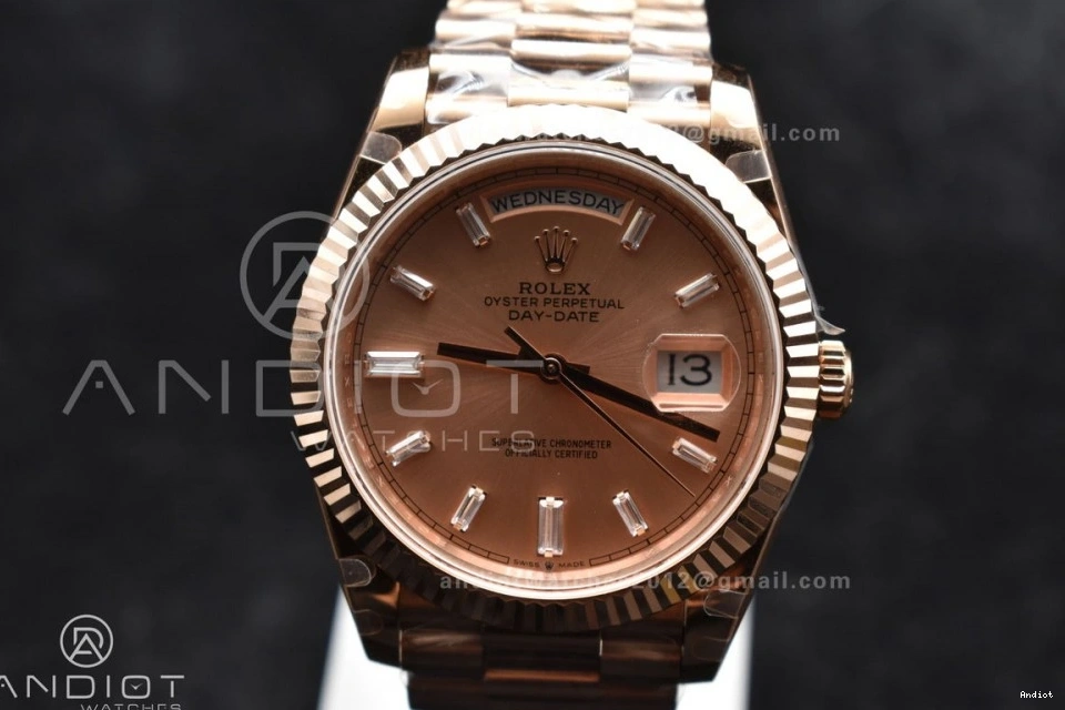 Bracelet President GMF RG 40 DayDate Dial A2836 V2 Crystal Steel On RG 904L Markers Plated 0303